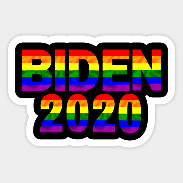 Biden 2020 LGBT Rainbow Sticker by Pastel Potato Shop